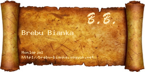 Brebu Bianka névjegykártya